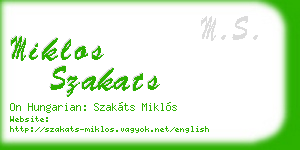 miklos szakats business card