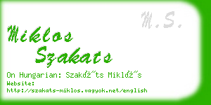 miklos szakats business card